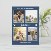 ペットのアナウンスニューファーベビーフォトネービーブルー 案内状 (スタンド正面)