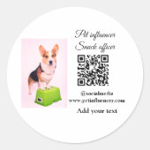 ペットのインフルエンサーがペットの写真名をソーシャルメディアに追加 ラウンドシール (正面)