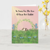 ペットのウサギの喪失カード カード (黄色い花)