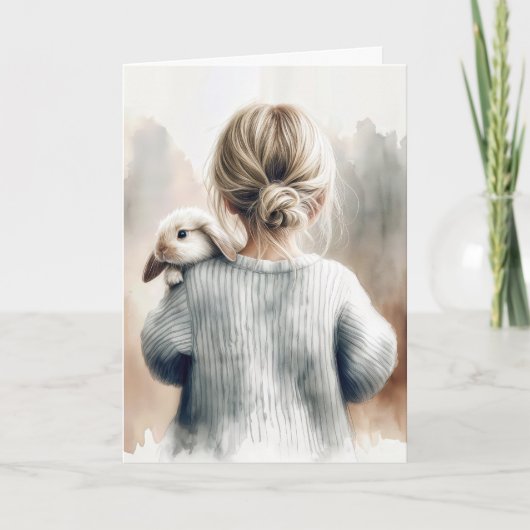 ペットのウサギの水色の損失 カード (正面)