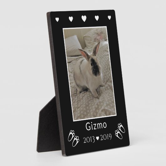 ペットのウサギ損失 | Bunnyプリント写真帳 フォトプラーク (側面)