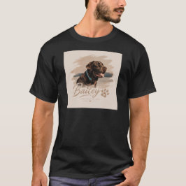 ペットのエレガントなタイポグラフィの名前と写真Tシャツ Tシャツ