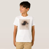 ペットのエレガントなタイポグラフィー 名前と写真 Tシャツ (正面フル)