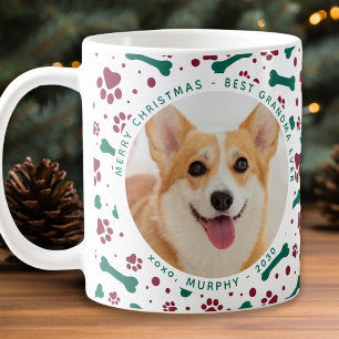 ペットのカスタムクリスマスの写真の手は犬のおばあちゃん コーヒーマグカップ