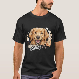 ペットのカスタム写真と名前 Tシャツ