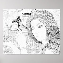 ペットのカラーリングページ付きクイーン ポスター