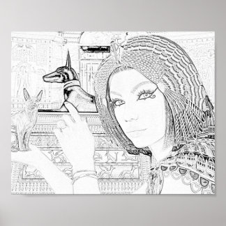 ペットのカラーリングページ付きクイーン ポスター