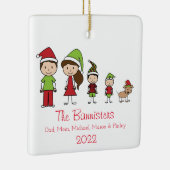 ペットのクリスマスオーナメントと4の可愛い家族 セラミックオーナメント (右)