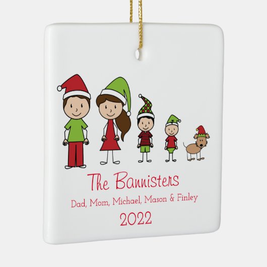 ペットのクリスマスオーナメントと4の可愛い家族 セラミックオーナメント (右)