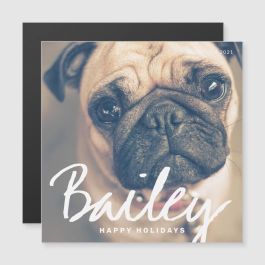 ペットのクリスマスシンプルクリスマスハッピーホリデーグリーティングカード (正面/裏面)
