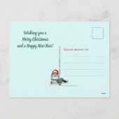 ペットのクリスマスツリーとグレーシェットランド・ シープドッグ シーズンポストカード (裏面)