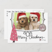 ペットのクリスマスフォトカード シーズンポストカード (正面/裏面)