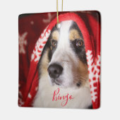 ペットのクリスマスフォト セラミックオーナメント (左)
