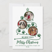 ペットのクリスマスポーが犬の写真をプリント シーズンカード (正面)