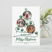 ペットのクリスマスポーが犬の写真をプリント シーズンカード (スタンド正面)