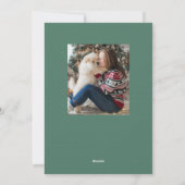 ペットのクリスマス写真かわいシンプルい緑色の喜び シーズンカード (裏面)