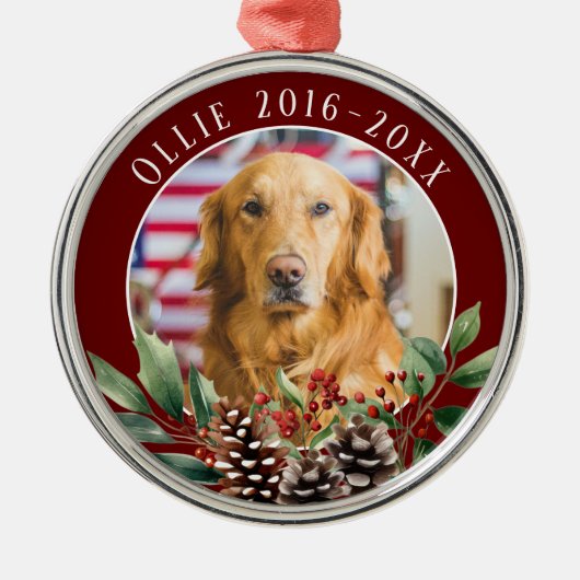 ペットのクリスマス追悼記念  メタルオーナメント (正面)