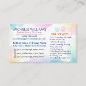 ペットのグルーミングサービス - 水彩アート 名刺 (裏面)