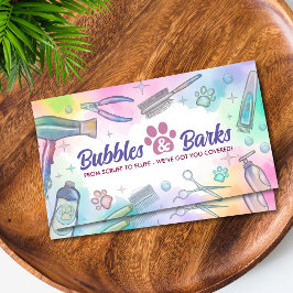 ペットのグルーミングサービス - 水彩アート 名刺