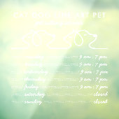 ペットのグルーミング 猫と犬 ミニマル モダン クリーン ウィンドウサイン (シート3)