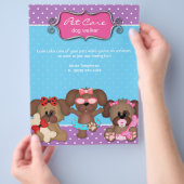 ペットのケアチラシ 獣医 ドッグウォーカー チラシ (手)