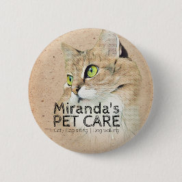 ペットのケア グルーミング シッティング バス ビューティー サロン 猫 缶バッジ
