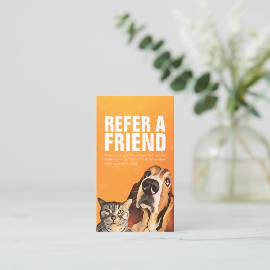 ペットのケア シッティング バス グルーミング紹介カード 紹介カード (スタンド正面)