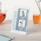 ペットのシグネチャーカクテルドリンク結婚ブルー 台座サイン (インサイチュ)