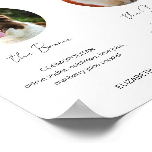 ペットのシグネチャードリンクドッグバーカクテル2枚 ポスター (角)