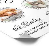 ペットのシグネチャードリンクバー カスタム3枚写真 ウェディング ポスター (角)