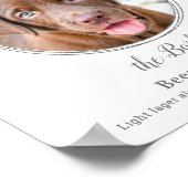 ペットのシグネチャードリンク エレガント シルバー 結婚式 フォト ポスター (角)