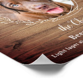 ペットのシグネチャードリンク ペットの写真 ラスティックウェディング ポスター (角)