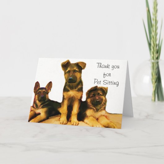 ペットのシッター・ドイツのシェパード・カードをありがとう サンキューカード (正面)