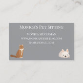ペットのシッティング 犬 猫のトレーニング グルーミング デイケア 名刺 (裏面)