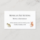 ペットのシッティング 犬 猫のトレーニング 水彩画 ペット 馬 名刺 (裏面)