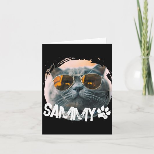 ペットのシンプルでモダンなかっこいい名前と写真 カード (正面)