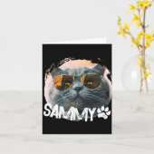 ペットのシンプルでモダンなかっこいい名前と写真 カード (黄色い花)