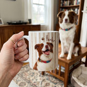 ペットのシンプルなモダンな名前と写真 コーヒーマグカップ