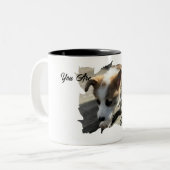 ペットのシンプルタイポグラフィモダンクールPhoto Cup ツートーンマグカップ (正面左)