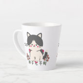 ペットのシンプルタイポグラフィモダン名と写真 カフェラテマグ (左アングル)