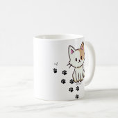 ペットのシンプルタイポグラフィモダン名と写真 コーヒーマグカップ (正面右)