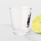 ペットのシンプルタイポグラフィモダン名と写真 ショットグラス (左)