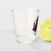 ペットのシンプルタイポグラフィモダン名と写真 ショットグラス (左)