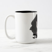 ペットのシンプルタイポグラフィモダン名と写真 ツートーンマグカップ (左)