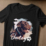 ペットのシンプルタイポグラフィモダン名と写真 トライブレンドＴシャツ<br><div class="desc">このシンプルデザインはモダンシンプルタイポグラフィとモダンよくはしゃぐして構成される。ペットカスタムの写真を追加。</div>