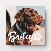 ペットのシンプルタイポグラフィモダン名と写真 フォトプラーク (正面)