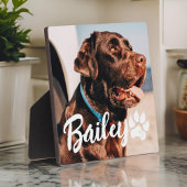 ペットのシンプルタイポグラフィモダン名と写真 フォトプラーク