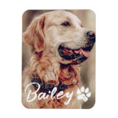 ペットのシンプルタイポグラフィモダン名と写真 マグネット (縦)