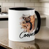 ペットのシンプルタイポグラフィモダン名クール2枚の写真 マグカップ