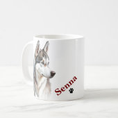 ペットのシンプルタイポグラフィモダン名 コーヒーマグカップ (正面左)